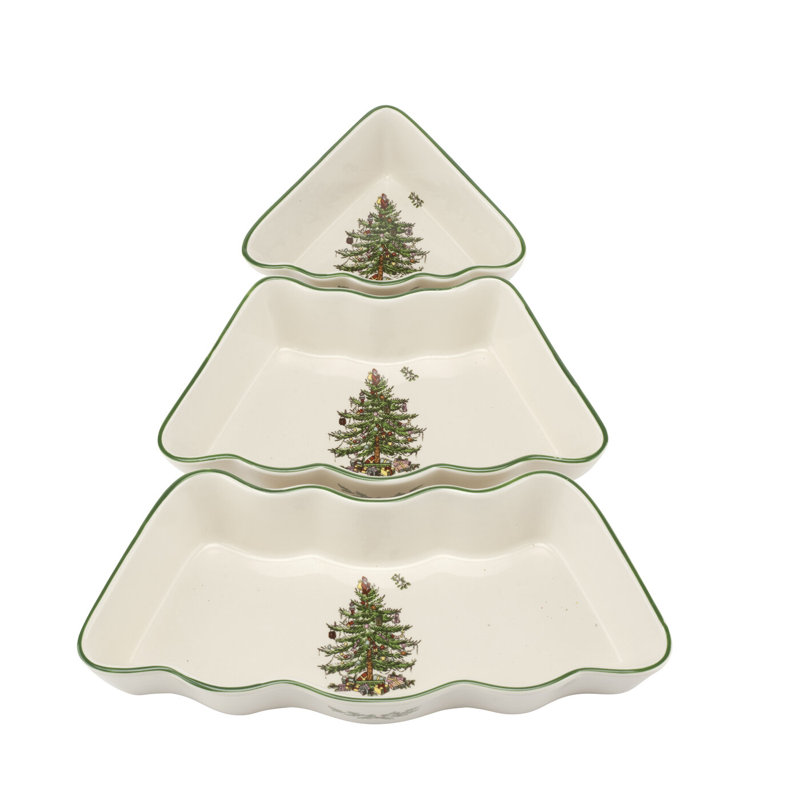 Spode Christmas Tree 3 Pc Dip Bowl Set
