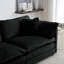 Salon en forme de U: canapé modulaire à 5 places avec chenille au design noir douillet: housse lisse