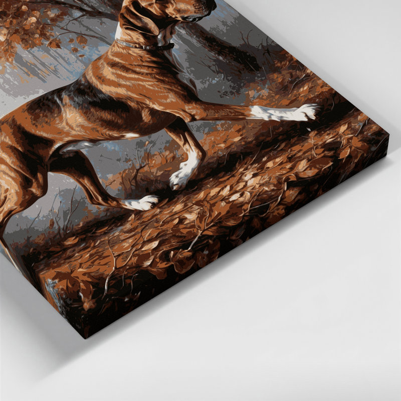 «Dogs Plott Hound», art mural sur toile noire, H 12 po x l 12 po