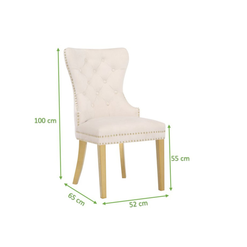Chaise de salle à manger en or 2 pièces Simba