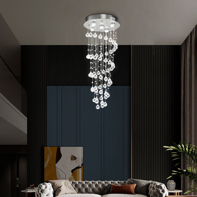 Plafonnier encastré avec gouttes de pluie en cristal de luxe moderne K9