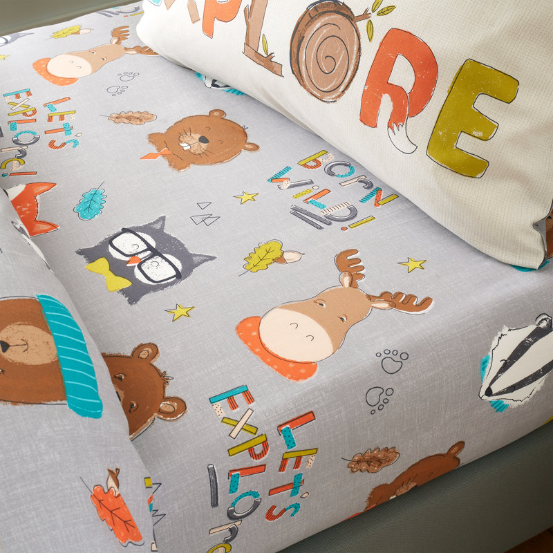 Woodland Adventure Fitted Sheet, Double (4'6)