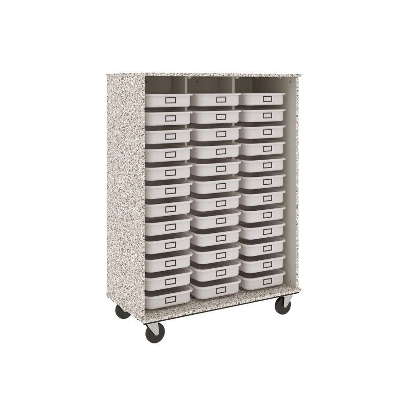 Panier à 36 compartiments avec roulettes, Gris nébuleux