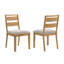 Ensemble de 2 chaises de salle à manger à dossier échelle, chêne délavé