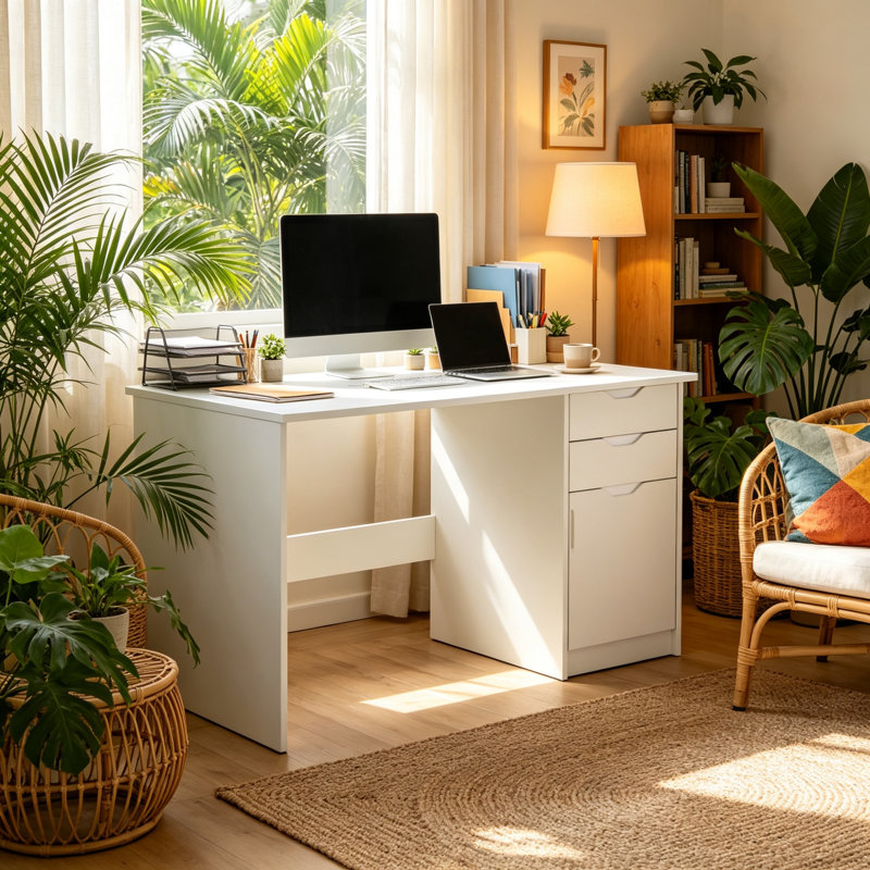 Particle Board / Chipboard Writing Desk, White