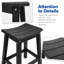 Ensemble de 4 tabourets de bar en PEHD noir, hauteur de bar extérieure 24 po, tabouret de patio robuste résistant aux intempéries pour la piscine, la cour arrière, le balcon et l'assemblage facile