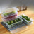 4Pcs Food Storage Container, Plastic Food Containers with Removable Drain Plate and Lid, Stackable Portable Freezer Storage Containers - Tray to Keep Fruits, Vegetables, Meat and More