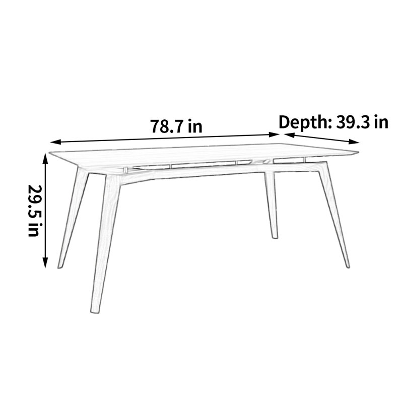Waal, H 29,5 po x L 78,7 po x l 39,3 po