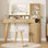 Bureau de coiffeuse 47,2 "avec miroir lumineux, tiroir de rangement et armoire, station de charge et tabouret - Table de maquillage moderne pour chambre à coucher
