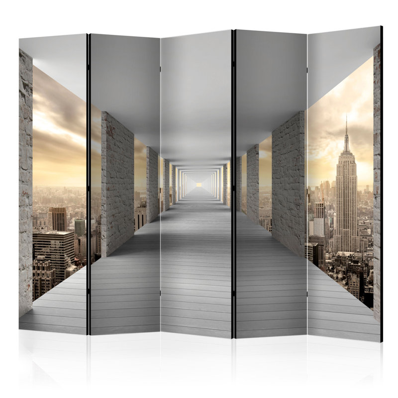 Solid Wood Folding Room Divider, 5