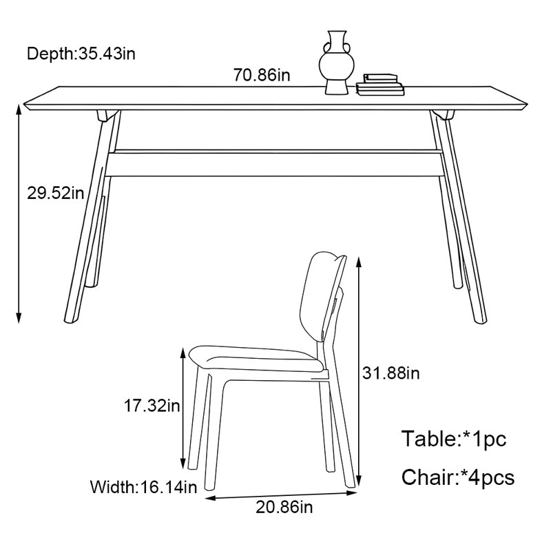 Mounthill, 29.52"H x 70.86"L x 35.43"W
