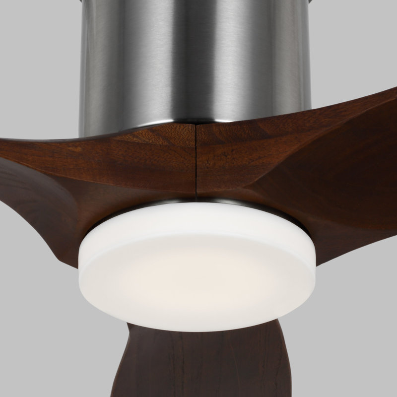 Collins Smart LED Ceiling Fan, Dark Walnut, Brushed Steel