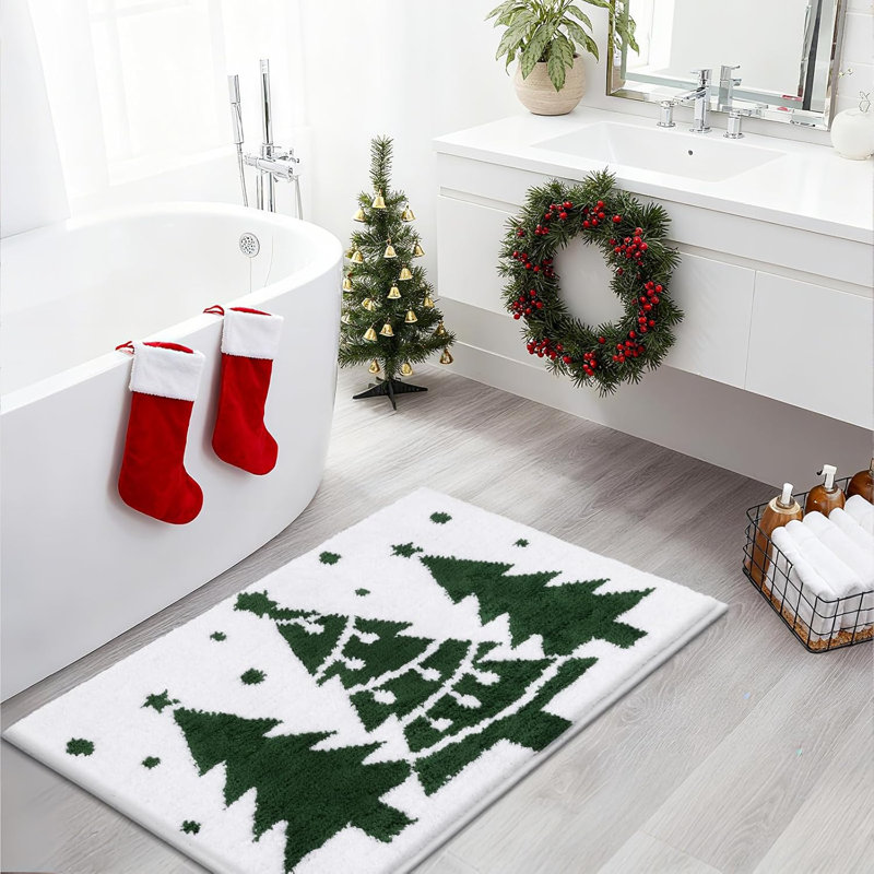 Christmas Tree Bathroom Rugs