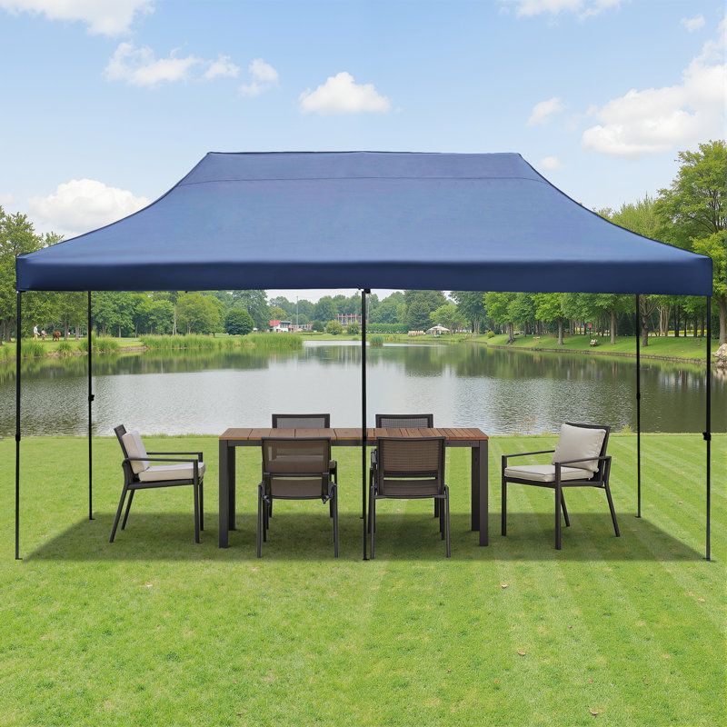Pavillon de jardin robuste en métal L 20 pi. D Pavillon de jardin avec 6 parois latérales imperméables pour une utilisation extérieure