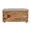Coffre de rangement en cuir beige