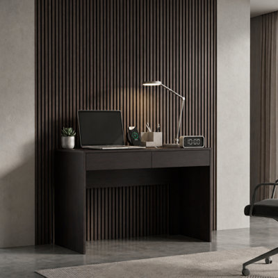 Oslo Modern Computer Desk with Drawers, Minimal Home Office Desk for Workspace- Wenge