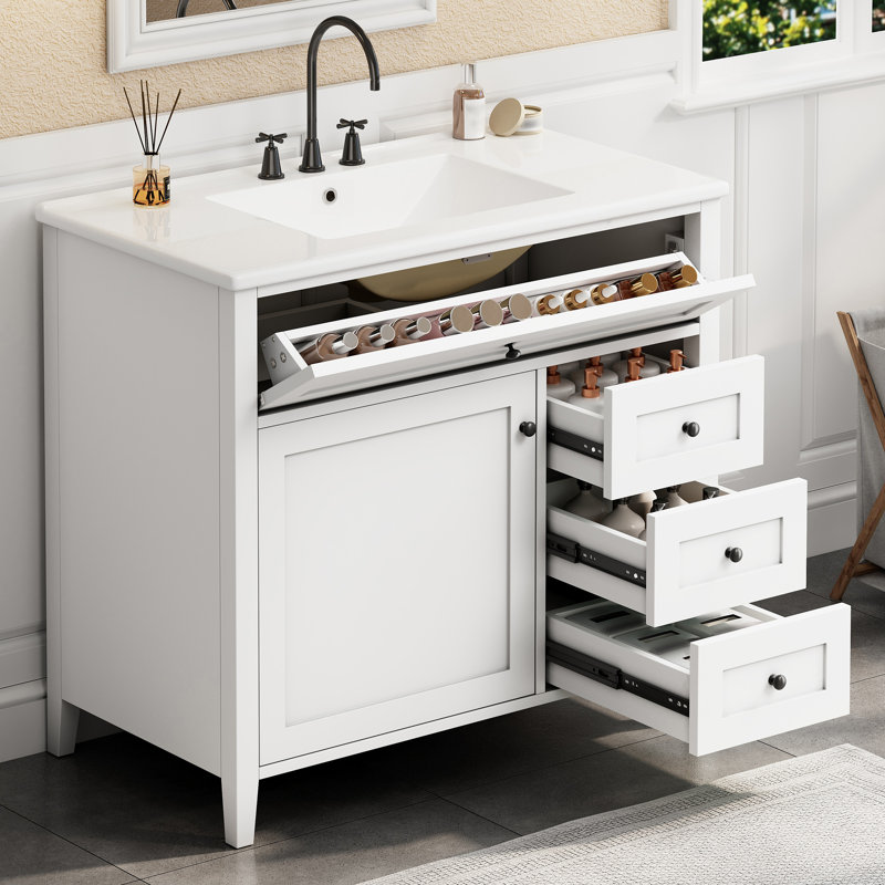 Meuble-lavabo 36 po avec lavabo, Blanc