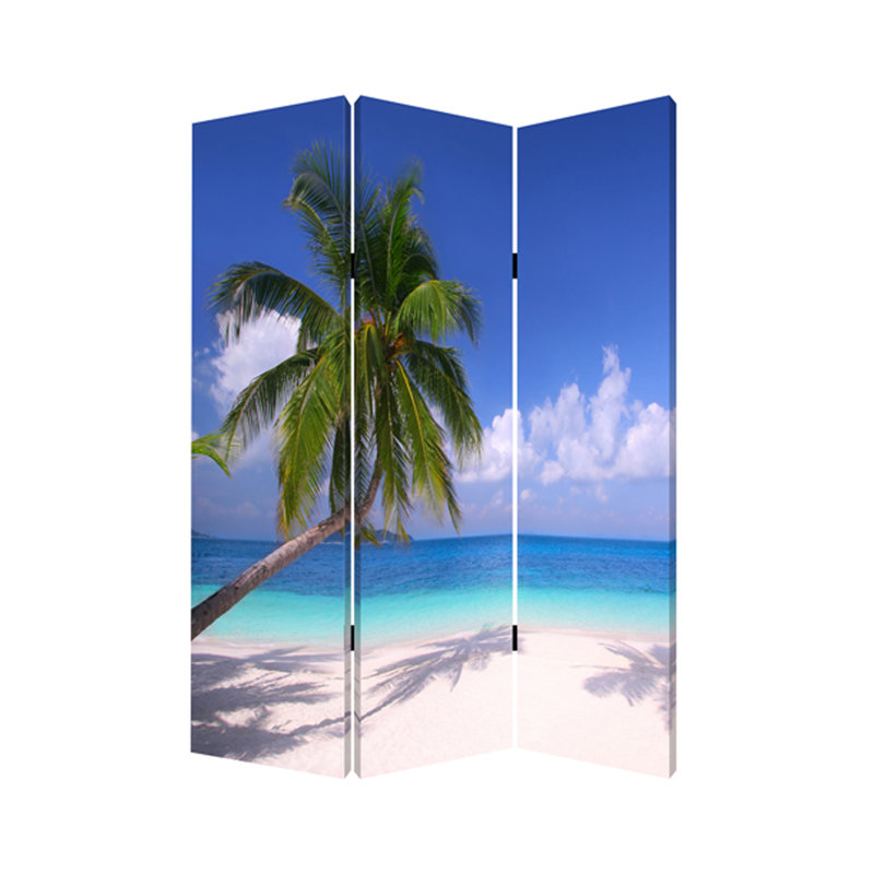 48 X 72 Multi Color Wood Canvas Paradise Screen 48 X 72 Multi Color Wood Canvas Paradise Screen