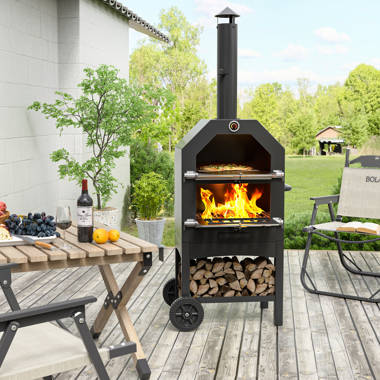 U-MAX Steel Freestanding Wood Burning Pizza Oven u0026 Reviews | Wayfair
