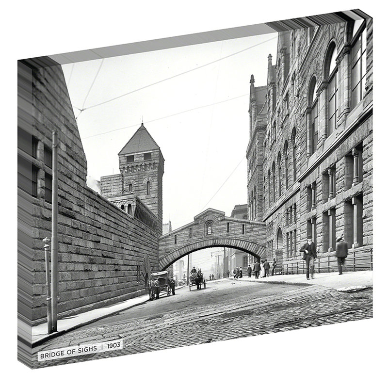 Pont de panneaux, Pittsburgh historique - reproduction de photo sur toile tendue, H 20 po x l 24 po x P 1,5 po