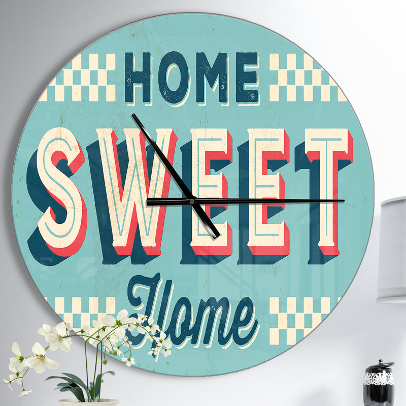 Horloge murale rétro Home Sweet Home, Moyen
