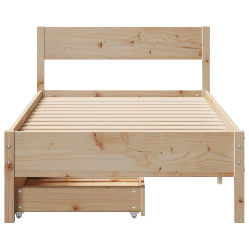 Storage Bed, Brown, European Single (90 x 200 cm)