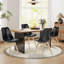 Ensemble de 4 chaises de salle à manger modernes et élégantes, recouvertes de coquillages, en bois.-306710735