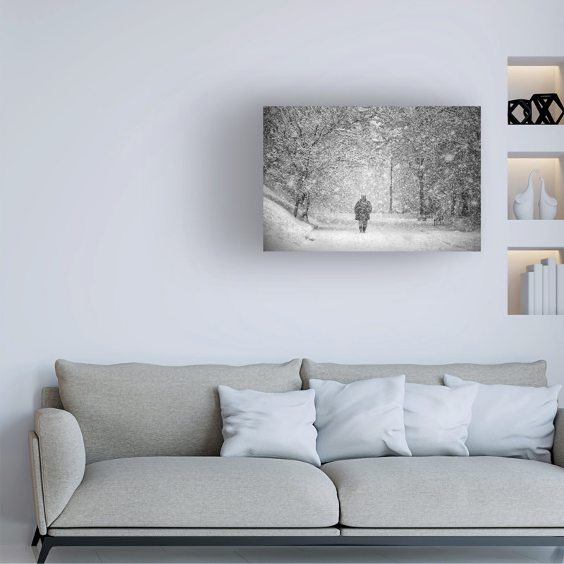 «Stanislav Hricko Snow Street Storm», art sur toile, H 22 po x l 32 po