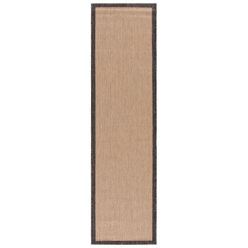 Tapis d'intérieur/extérieur Courtyard 8131 à chevrons, Tapis de couloir 2 pi 3 po x 8 pi