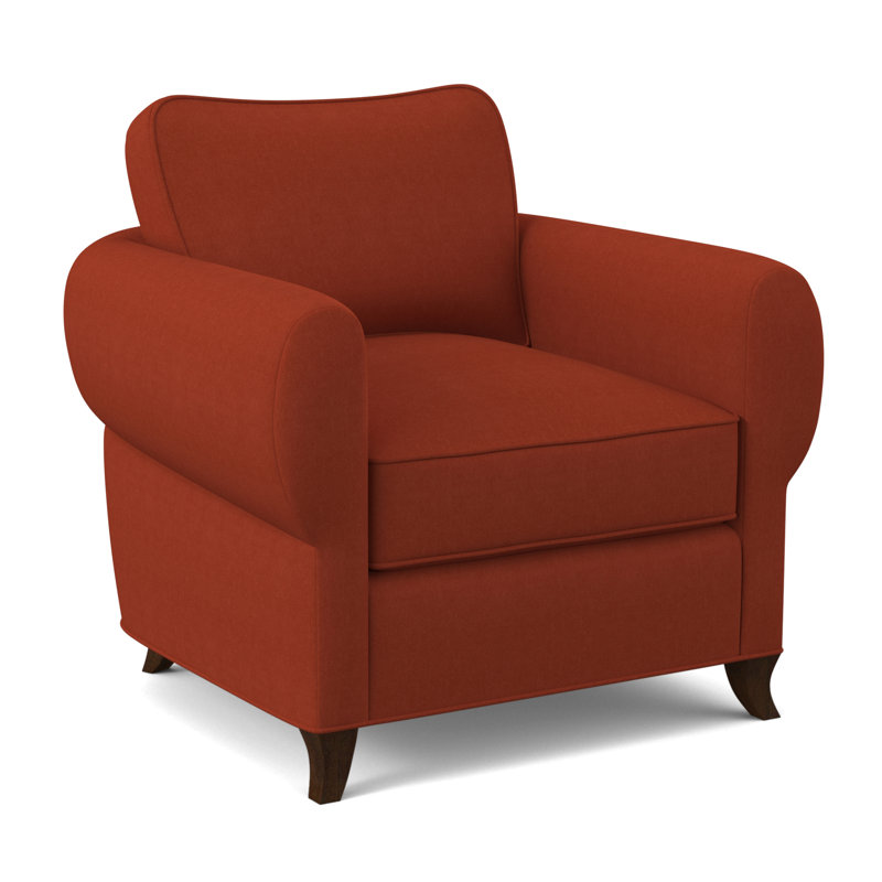Fauteuil cocon, Noyer noir, Mélange de polyester tangelo Margaret