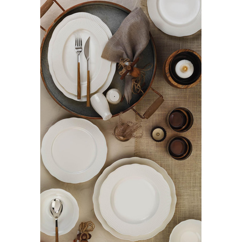 Cathleen Piece Porcelain China Dinnerware Set - Service for 6