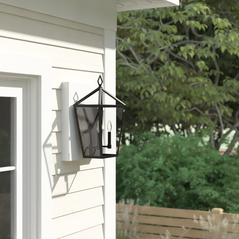 Grande lanterne murale d'extérieur 2 lumières Myndi, Noir, H 20 po x l 13 po x P 8 po