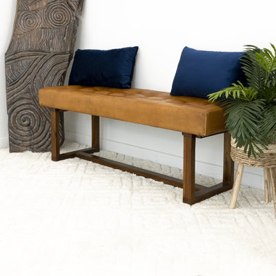 Smitt Genuine Leather Bench by Foundry Select