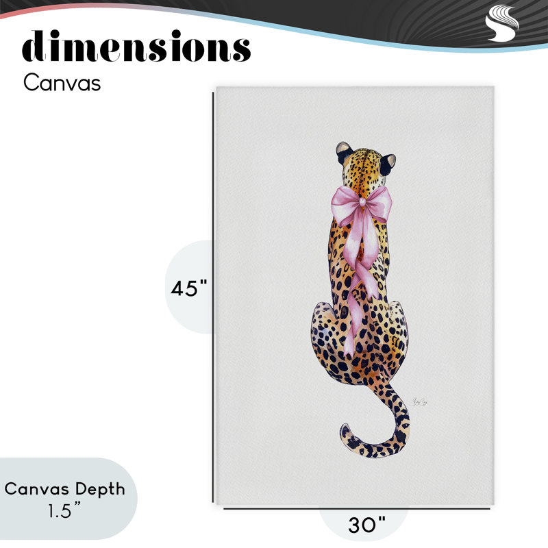 Poised in Pink Cheetah Canvas, design par Shelly Craig, H 45 po x l 30 po