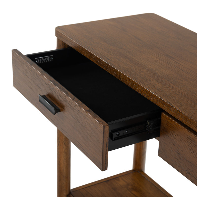 Jaylessa Wood 2 Drawer Console Table, Medium Oak