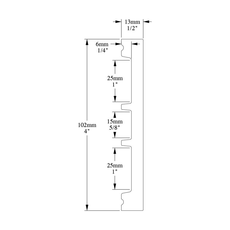 1/2 in D x 4 in W x 78-3/4 in L Primed White High Impact Polystyrene Baseboard Moulding
