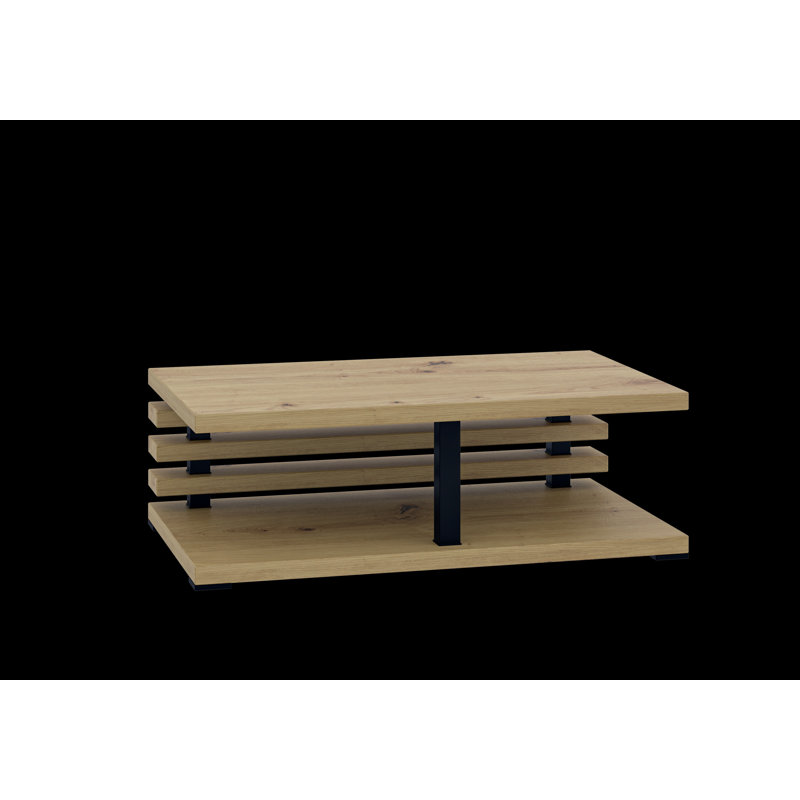 Kaimana Floor Shelf Coffee Table with Storage, Wood