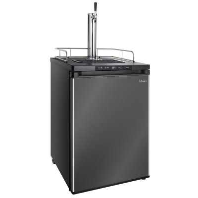 Kegco 24" Wide Homebrew Single Tap Black Stainless Steel Digital Kegerator on Fridge.com