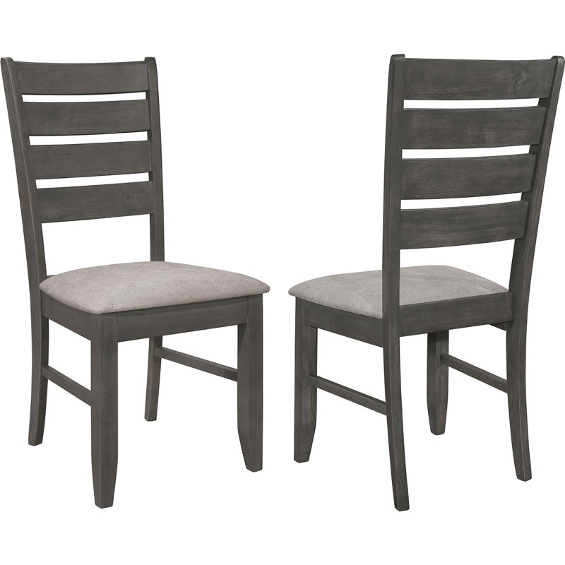 2 chaises d'appoint grises rembourrées grises - dossier élégant pour 2 salles à manger