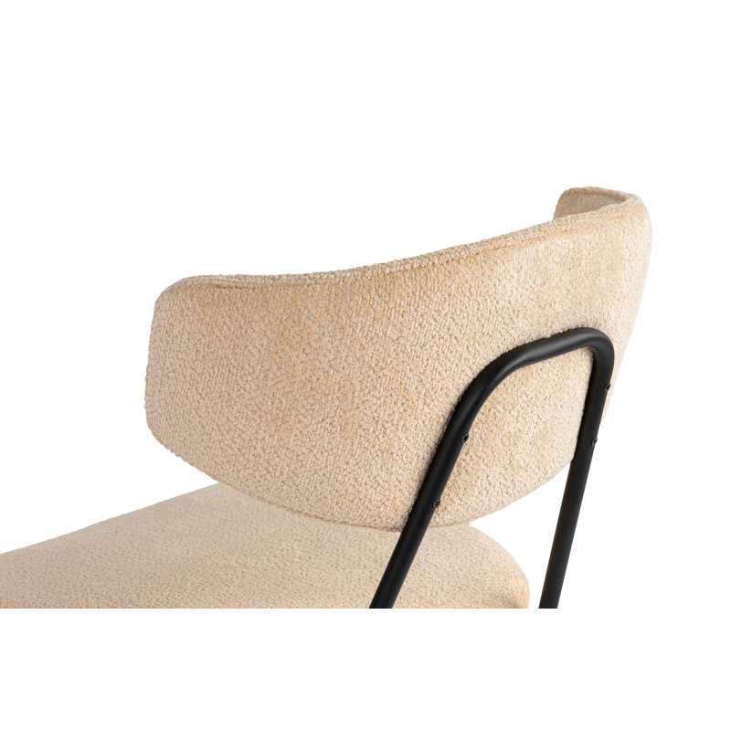 Ensemble de chaises modernes (2 pièces), beige et noir, 18,9 po x 31,5 po x 23,2 po | Structure 100% hêtre, tissu chenille 100% coton, coussin confortable en mousse de 3 po | Élégant et durable pour le salon ou la salle à manger