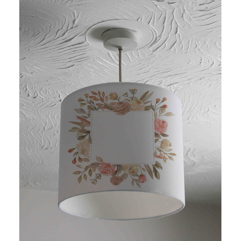 Cotton Drum Pendant Shade ( Uno ), 22cm H x 25cm W x 25cm D