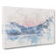 Moon over Iceland Watercolour - Wrapped Canvas-56665649