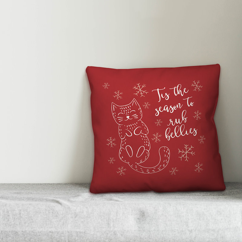  Housse de coussin "All I Want Is Belly Rubs", 16 po x 1 po
