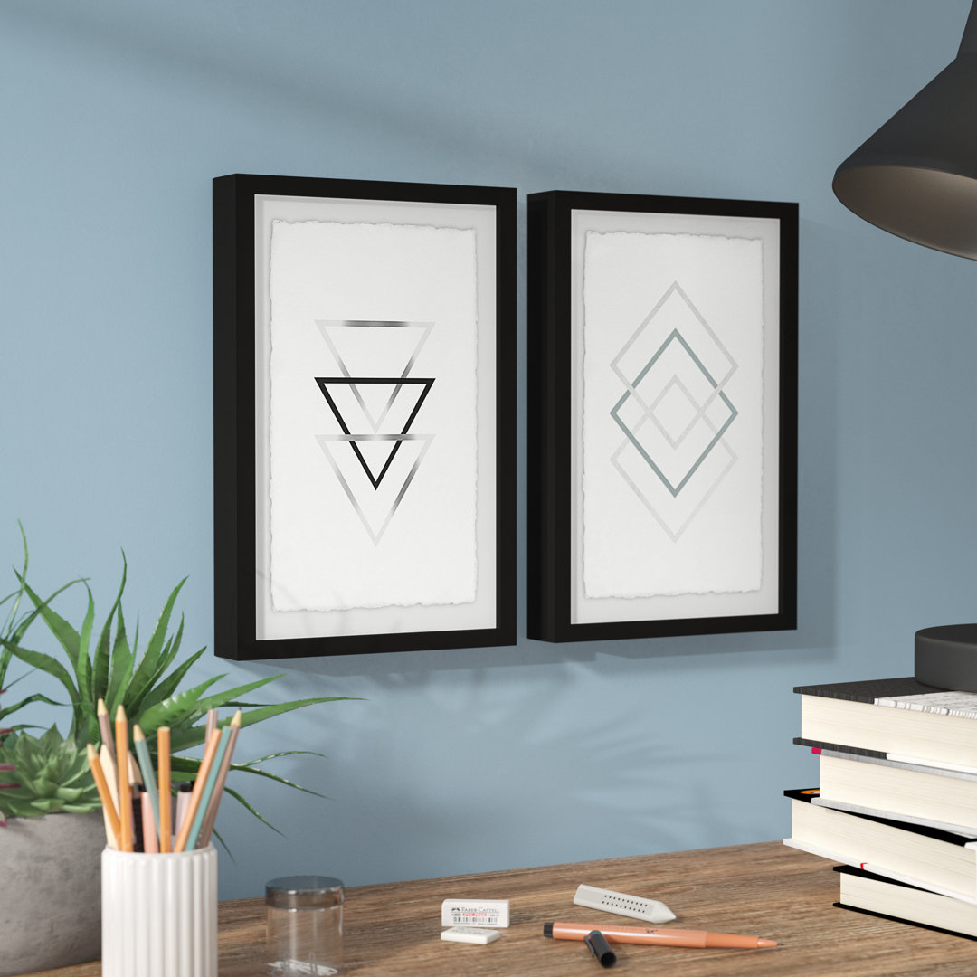 'Sharp Edges Diptych' 2 Piece Picture Frame Graphic Art Print Set on Paper Trule 