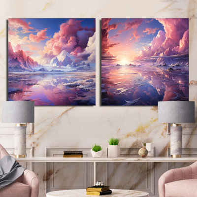 Kawaii Landscape Clouds III - Clouds Square Collage Set Of 2