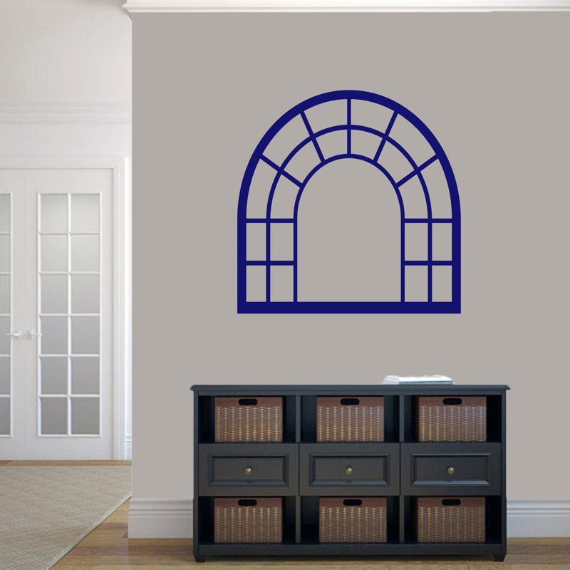 Décalcomanie murale cadre de fenêtre arched, Bleu marine