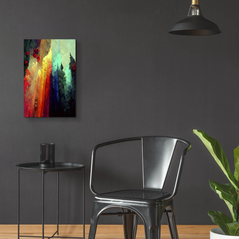 «Fantasy Draped City» par Romantz Art, art mural en verre acrylique, H 24 po x l 16 po x P 0,2 po