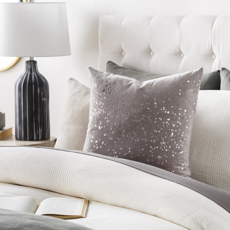  Housse de coussin en velours Sparkle, 18 po x 18 po, Argent