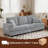 Modern 3 - Seater Chenille Upholstered Sofa ，sofa Couch With Square Arms For Living And Bedrooms-1790023694
