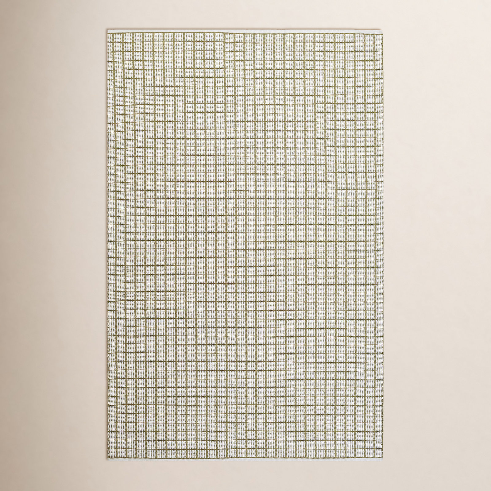 Malmo Handmade Recycled P.E.T White/Green Indoor/Outdoor Rug, Rectangle 9' x 12'